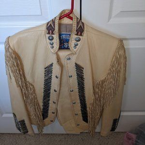 Tribe America Leather Fringed jacket, and pants.